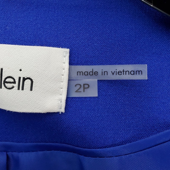 Calvin Klein Womens Open Front Jacket Royal Blue Lined Zippers Petites 2P - Picture 8 of 11